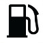Symbol showing, in silhouette, the front view of a gas pump.